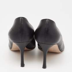 Pre Owned حذاء كعب عالي سيرجيو روسي جلد أسود مقدمة مدببة مقاس 40