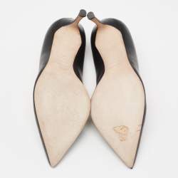 Pre Owned حذاء كعب عالي سيرجيو روسي جلد أسود مقدمة مدببة مقاس 40