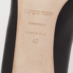 Pre Owned حذاء كعب عالي سيرجيو روسي جلد أسود مقدمة مدببة مقاس 40