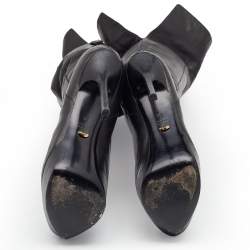 Pre Owned Sergio Rossi Black Leather Over The Knee Boots Size 38