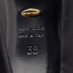 Pre Owned Sergio Rossi Black Leather Over The Knee Boots Size 38