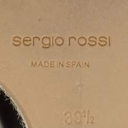 Pre Owned Sergio Rossi Ombre Gold Leather and Jute Ankle Wrap Wedge Pumps Size 39.5