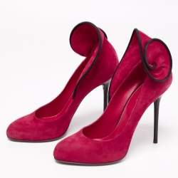 Pre Owned حذاء كعب عالي سيرجيو روسي سويرل سويدي وردي مقاس 40