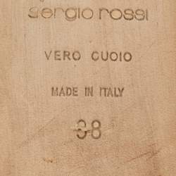 Pre Owned Sergio Rossi Pink Suede And Leather Tresor Crystal Embellished Flat Sandals Size 38