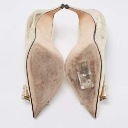 مملوكة مسبقًا Sergio Rossi Metallic Gold Croc Embossed Crystal Embellished SR1 Pointed Toe Pumps Size 40