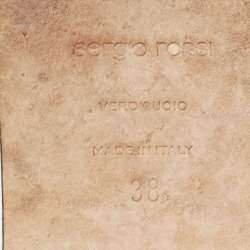 مملوكة مسبقًا صندل سلايد سيرجيو روسي فلات أس أر 1 جلد فضي ميتالك مقاس 38