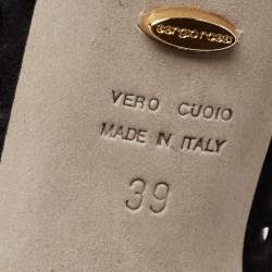 Pre Owned Sergio Rossi Black Suede Cutout Knee Length Boots Size 39