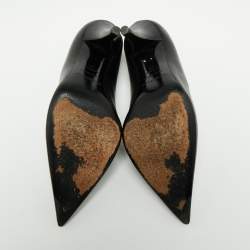 Pre Owned Sergio Rossi Black Leather Pointed Toe Pumps Size 39