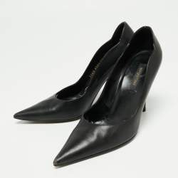 Pre Owned Sergio Rossi Black Leather Pointed Toe Pumps Size 39