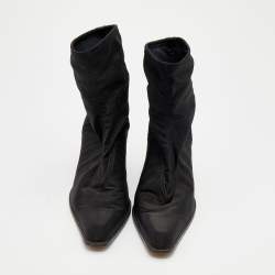 Sergio Rossi Black Spandex Ankle Length Boots Size 39