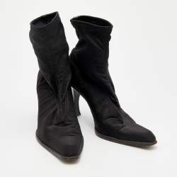 Sergio Rossi Black Spandex Ankle Length Boots Size 39