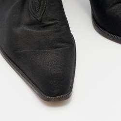 Sergio Rossi Black Spandex Ankle Length Boots Size 39
