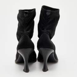 Sergio Rossi Black Spandex Ankle Length Boots Size 39