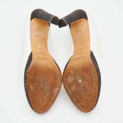 Pre Owned Sergio Rossi White Leather Peep Toe Pumps Size 40.5