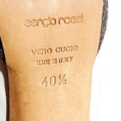 Pre Owned Sergio Rossi White Leather Peep Toe Pumps Size 40.5