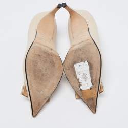 مملوكة مسبقًا Sergio Rossi Beige Leather SR1 Pumps Size 37