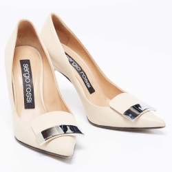 مملوكة مسبقًا Sergio Rossi Beige Leather SR1 Pumps Size 37