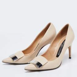مملوكة مسبقًا Sergio Rossi Beige Leather SR1 Pumps Size 37