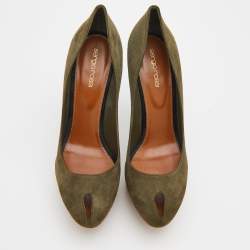 مملوكة مسبقًا Sergio Rossi Multicolor Suede Cachet Platform Pumps Size 40