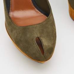 مملوكة مسبقًا Sergio Rossi Multicolor Suede Cachet Platform Pumps Size 40