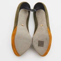 مملوكة مسبقًا Sergio Rossi Multicolor Suede Cachet Platform Pumps Size 40