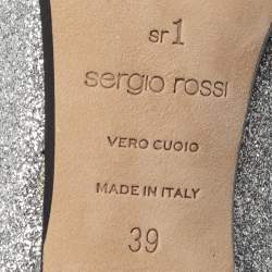 Pre Owned حذاء كعب عالي سيرجيو روسي غليتر فضي مزخرف كريستال مقاس 39