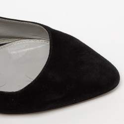 مملوكة مسبقًا صندل سيرجيو روسي سويدي أسود بحزام كاحل مقاس 38