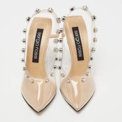 Sergio Rossi Transparent PVC Studded Slingback Pumps Size 40