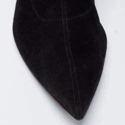 Pre Owned Sergio Rossi Black Suede Thigh High Boots Size 41