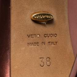 مملوكة مسبقًا Sergio Rossi Metallic Brown Patent Leather Pointed Toe Pumps Size 38