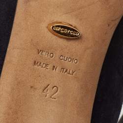 Pre Owned Sergio Rossi Black Suede Crystal Embellished Ankle Strap Sandals Size 42