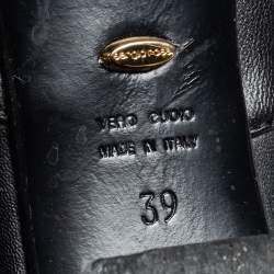 Pre Owned Sergio Rossi Black Leather Mid Calf Boots Size 39