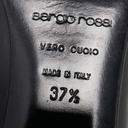 Pre Owned Sergio Rossi Black Leather and Suede Mild Calf Boots Size 37.5