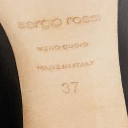 Pre Owned Sergio Rossi Black Leather Booties Size 37