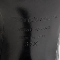 Pre Owned Sergio Rossi Black Leather Pointed Toe Mary Jane Pumps Size 37.5