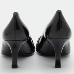 Pre Owned Sergio Rossi Black Leather Pointed Toe Mary Jane Pumps Size 37.5