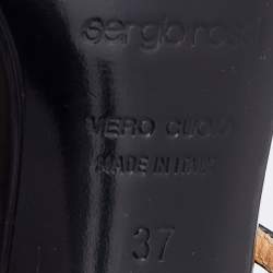 Pre Owned Sergio Rossi Black Leather Strappy Sandals Size 37