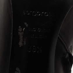Pre Owned Sergio Rossi Black Leather Zip Booties Size 38.5