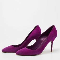 Sergio Rossi Purple Suede Pointed Toe  Pumps Size 38