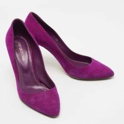 Sergio Rossi Purple Suede Pointed Toe  Pumps Size 38