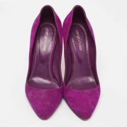 Sergio Rossi Purple Suede Pointed Toe  Pumps Size 38