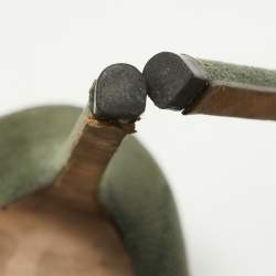 Pre Owned Sergio Rossi Dark Green Textured Suede Peep Toe Platform Pumps Size 35