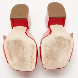 Pre Owned Sergio Rossi Red Patent Leather Slides Size 41