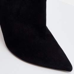 Pre Owned Sergio Rossi Black Suede Ankle Booties Size 38