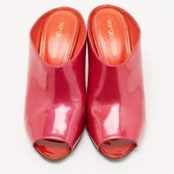 Pre Owned Sergio Rossi Pink Patent Leather Mules Size 35