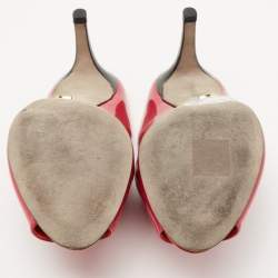 Pre Owned Sergio Rossi Pink Patent Leather Mules Size 35