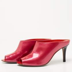 Pre Owned Sergio Rossi Pink Patent Leather Mules Size 35