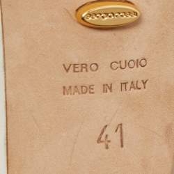 مملوكة مسبقًا Sergio Rossi White Leather Farrah Sandals Size 41