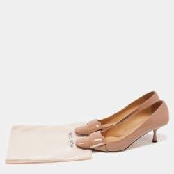 Pre Owned Sergio Rossi Dusty Pink Patent Leather Buckle Pumps Size 37