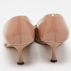 Pre Owned Sergio Rossi Dusty Pink Patent Leather Buckle Pumps Size 37